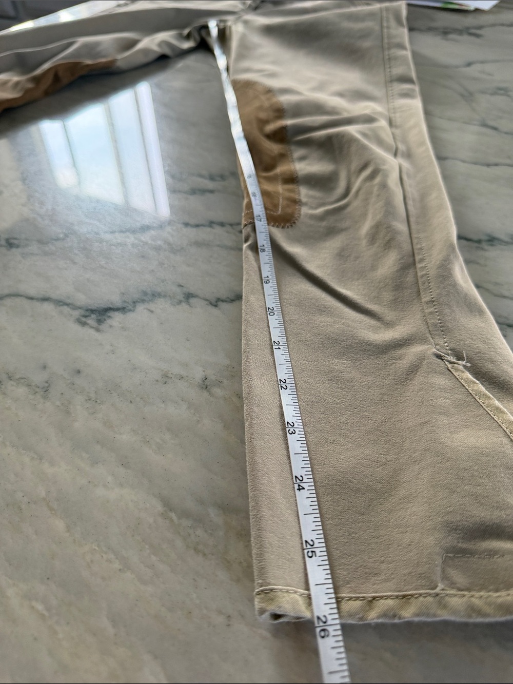 Tailored Sportsman Beige Riding Breeches with Suede Knee Patches - Size 26 - Picture 10 of 10